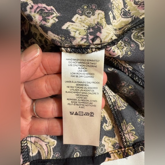 FREE PEOPLE Black and tan print ARZEL double V neckline mini dress size M - Picture 3 of 15